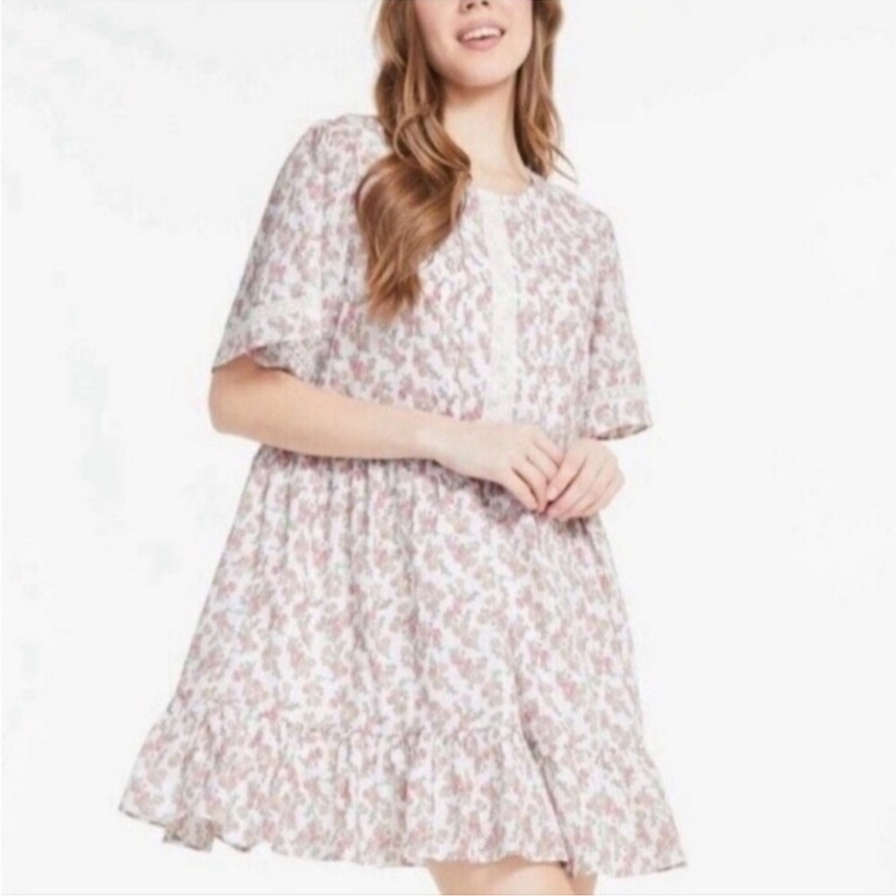 Jillian Harris X Joe Fresh Tiered Cotton Floral Mini Dress - Size Medium - Picture 3 of 11